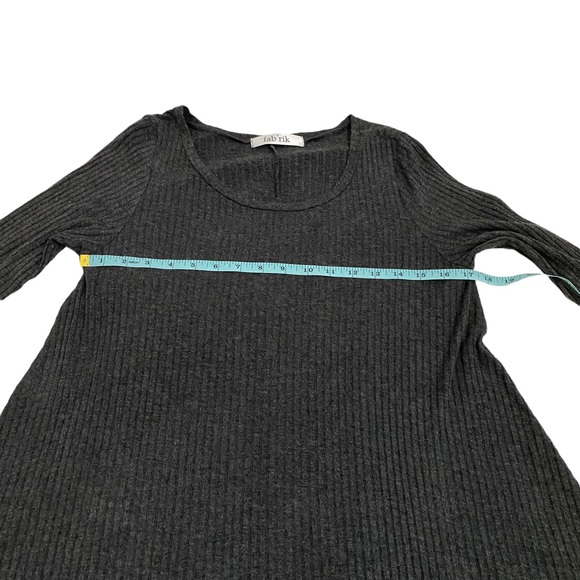Fab’rik Gray Ribbed Knit Long Sleeve Dress, Size Large - Picture 4 of 9